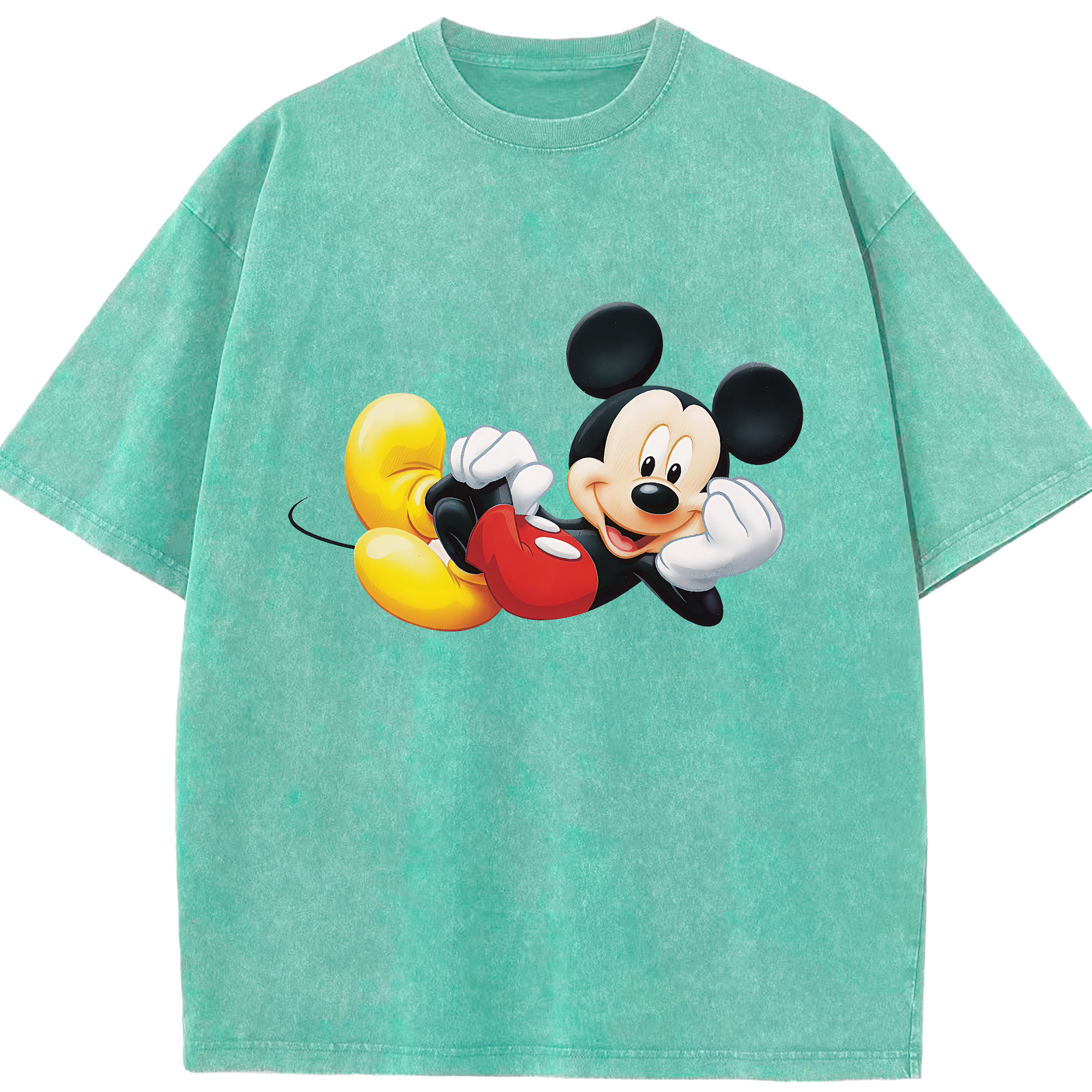 （画像用） ミッキーマウス Mickey Mouse 綿100% ヴィンテージ風 半袖Tシャツ（フロントプリント）